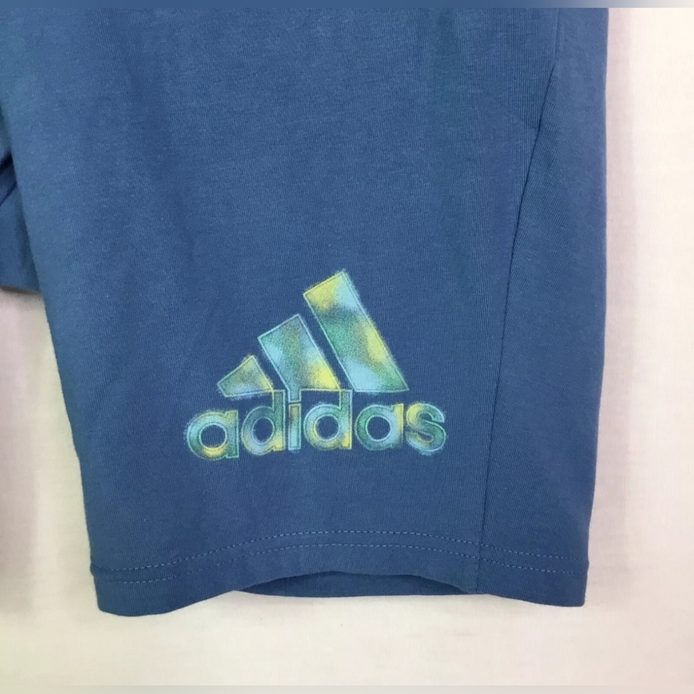 Adidas Women's Bike Shorts, 2 Tone 3 Stripes Altered Blue Graphic, Size 3X - Picture 4 of 5